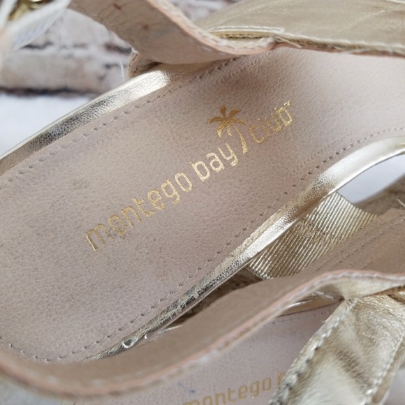 🎂Montego Bay Club Champagne Gold Espadrille Wedge - 9 - Picture 5 of 7